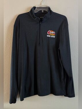 Raising Cane's Charcoal 1/4 Zip Pullover Shirt Men's Sz L Sport-Tek Long Sleeves